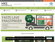 Tablet Screenshot of campingshop.dk
